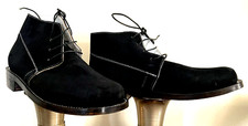Civil War Brogans Men  s 9 Suede Turnout Black or Dark Gray