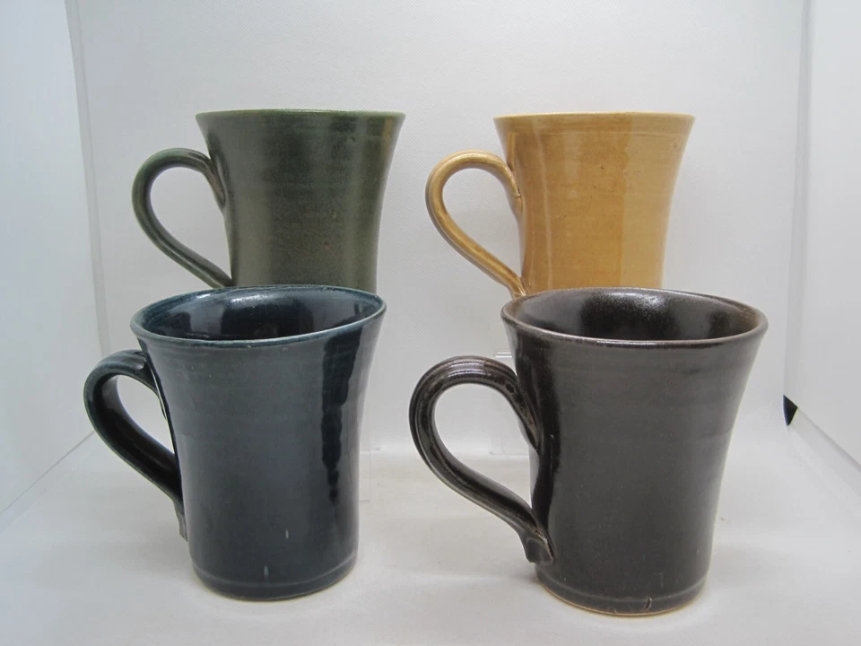 4 Rowe Pottery Works Stoneware Mugs, Moose, Loon, Wolf and Trout - Image 2 of 4