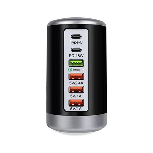 USB 6 Port Charging Multi Station Hub Tower Desktop Cell Phone Charger Organizer - 第 8/21 張圖片