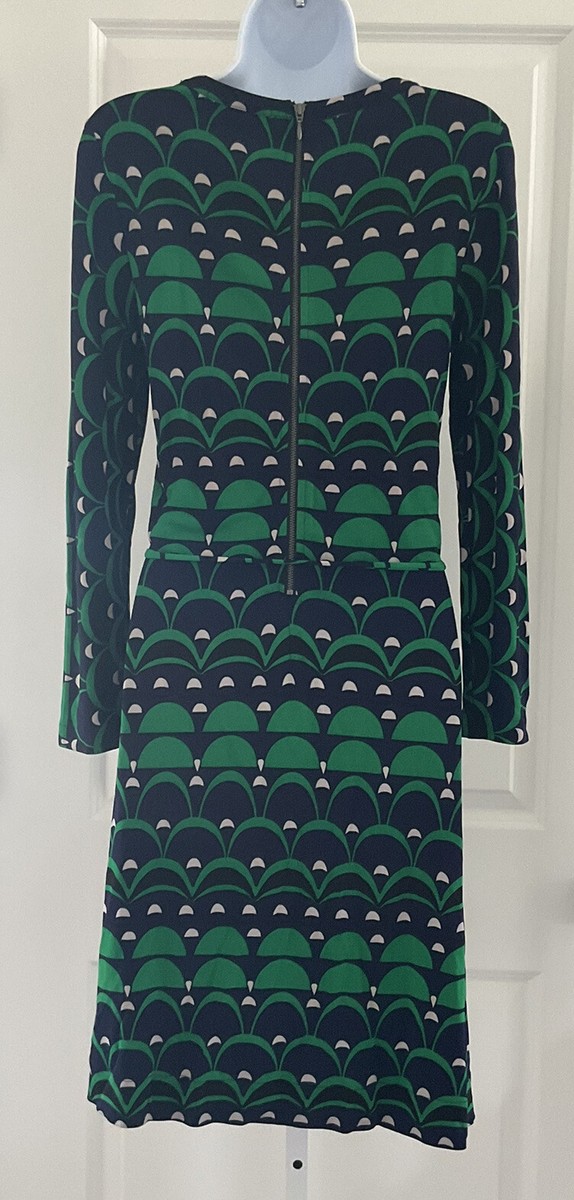 Banana Republic Mad Men Collection Knit Shift Dress Navy Blue Green Mod 2  Peggy