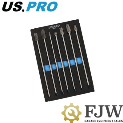 US Pro Tools extra langer Wolframhartmetallgrat Bit-Set 7-teilig 6 mm Schaft 