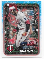 2024 Topps Holiday BYRON BUXTON Mega Box Santa Hat #H114  Code 155 SP