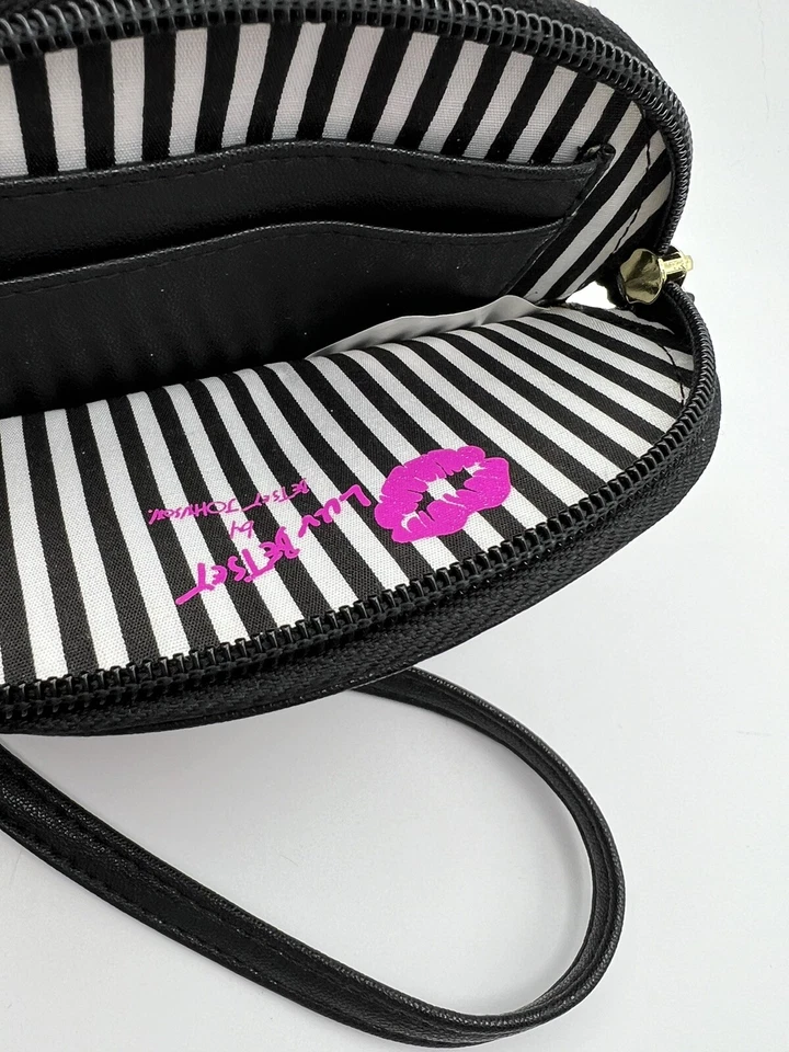 Betsey Johnson Muñequera Negro Blanco Cartera Cartera Gato/Perro Luv Betsey Foto 2 de 4