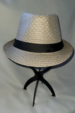 Nordstrom Basket Weave Fedora Light Gray Unisex, S/M