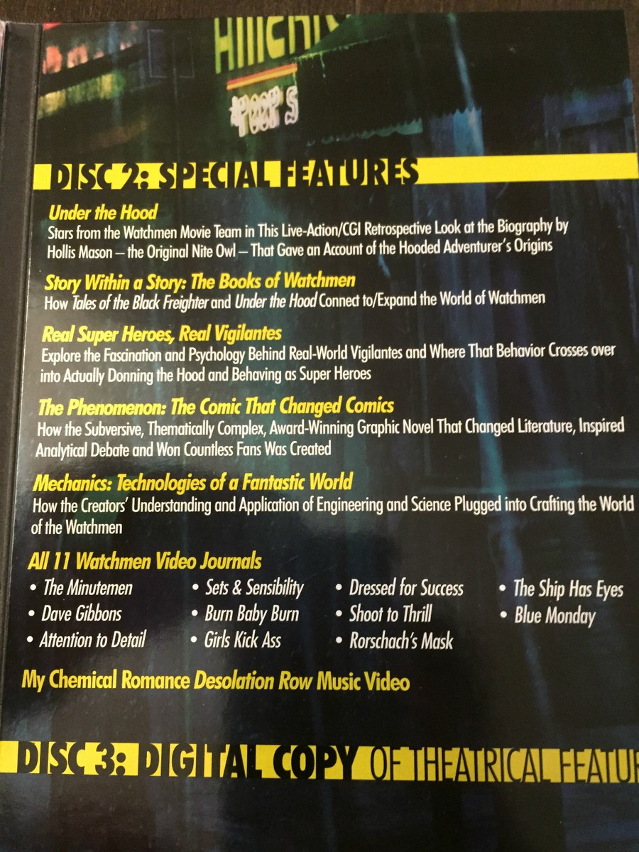 Watchmen Ultimate Cut 5-disc DVD Boxed Set w Graphic Novel Shirt