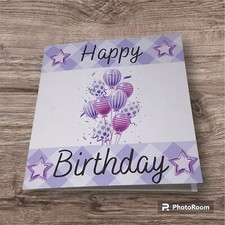 5x5 Inches Greeting Card Happy Birthday Purple Her She Friend HM