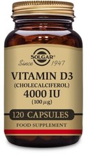 Solgar Vitamin D3 4000iu (100µg)   120 Vegetable Capsules