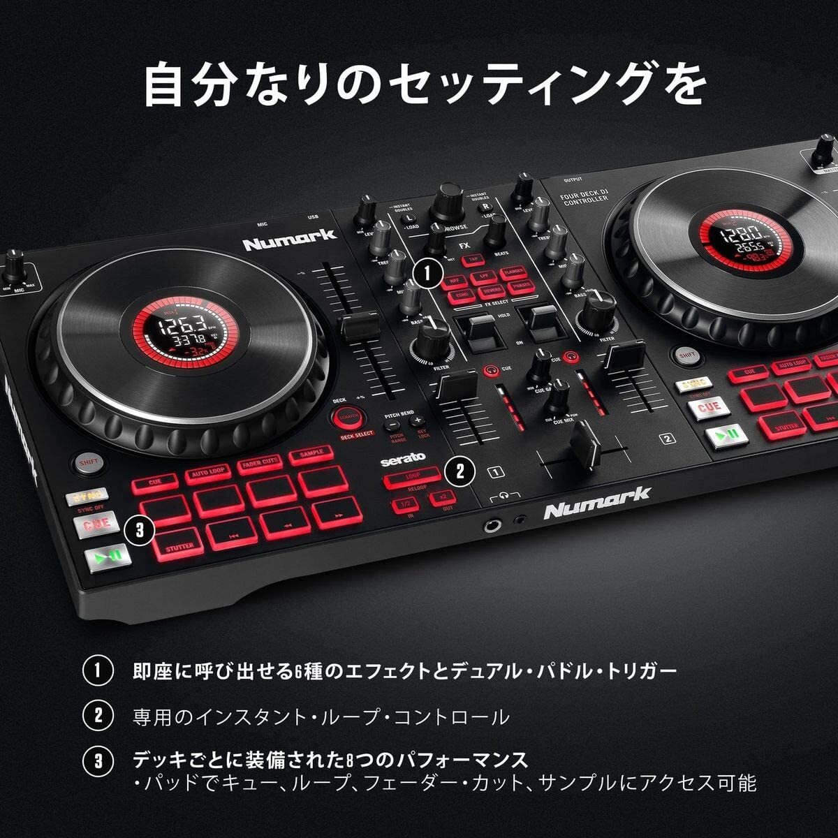 Numark Mixtrack Platinum FX DJ Controller 4 Deck Serato DJ Lite Paddle PCDJ