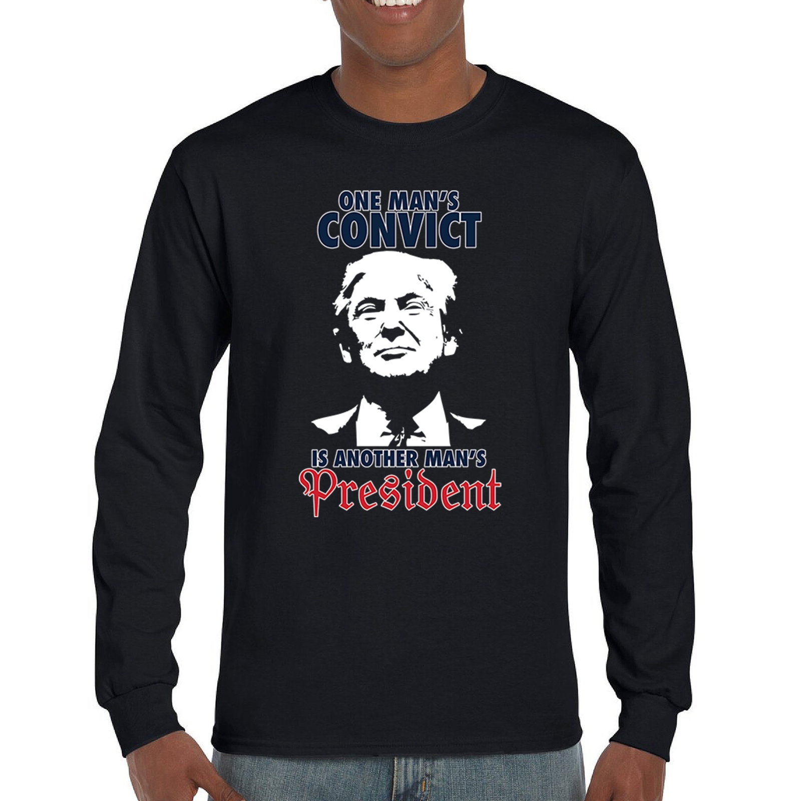 ALTRA T shirt manica lunga One Man's Convict is Another Man's President MAGA FJB 45 47