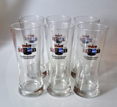 Service Set mit 6 Glas Biergläsern HB - Hofbrauhaus Traunstein - 20 cl