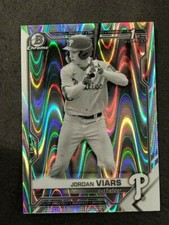 JORDAN VIARS 2021 Bowman Draft Chrome Lite Black & White Ray Wave Refractor