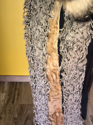 Manteau D'hiver Luxueux En Laine Et Mohair Patchwork - Tricot Chic - Taille 38 - Occasion Très Bon état