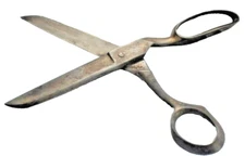 vintage Clauss 350 Scissors 4.5' Blade 10"HD Steel& pair of kleen pinking shears