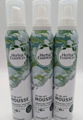 Herbal Essences Set Me Up Mousse Strong Hold Frizz Control 6.8 oz Pack Of 3