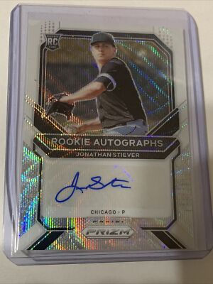 2021 PANINI PRIZM JONATHAN STIEVER RC Silver White Wave AUTO # d 41/50 Chicago
