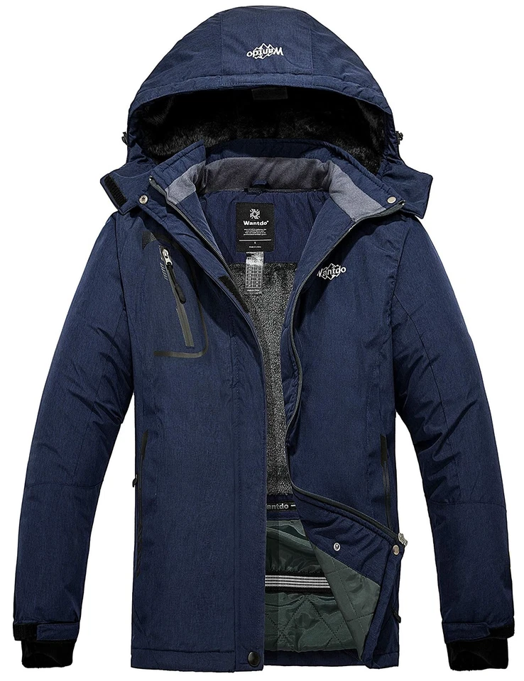 Wantdo Women's Waterproof Winter Coat Hooded Ski Jacket Winter Warm Snow Coat - Image 4 of 4