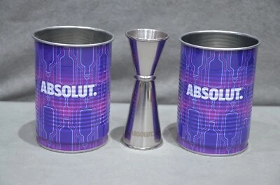 2x Absolut Swedish Vodka Cocktail Can Tin & 1x Jigger Christmas Gift Set New - Image 1 of 4