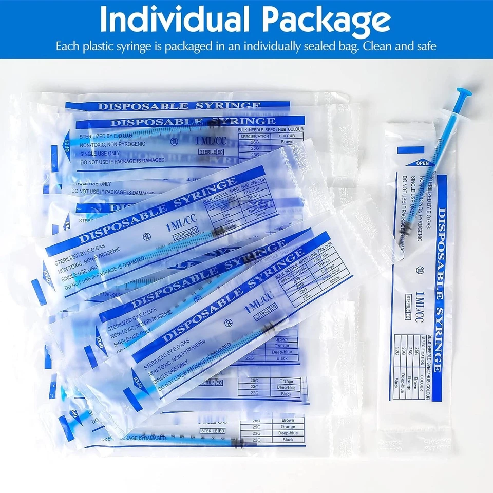 1Ml Syringes 40 Pack Colostrum Syringe Plastic Syringes with Cap,Disposable - Image 4 of 4
