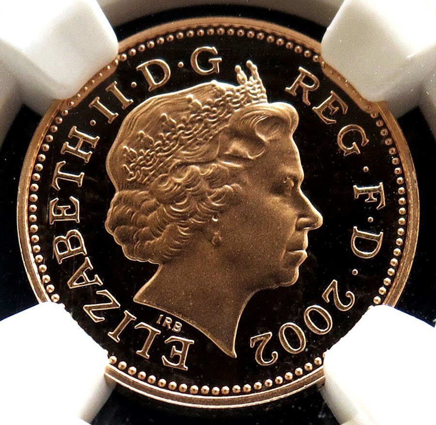 2002 GOLD GREAT BRITAIN 2002 MINTED PENNY GOLDEN JUBILEE