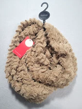 NWT RAMPAGE Light Brown SOFT Faux Fur LAYERING Loop Cowl INFINITY SCARF Sz OSFM