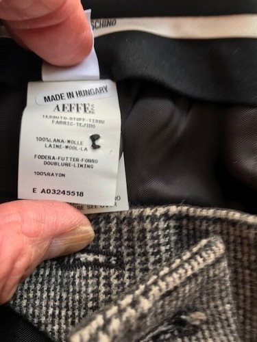 Moschino Women's High End Wool Gray, Black & Cream Checked Pants, IT 44/10, EUC! - Picture 5 of 7