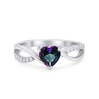 Infinity Shank Heart Promise Ring Simulated CZ 925 Sterling Silver