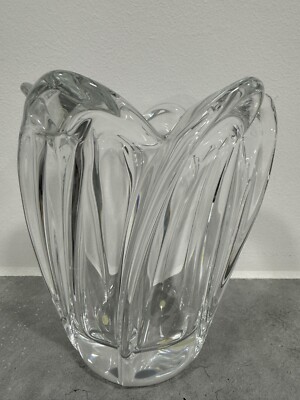 Design Kristallvase Kristall Glas Vase Art Vannes Le Chatel Frankreich H. 17 cm