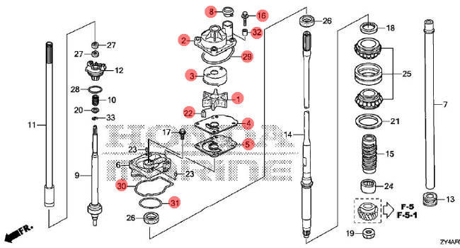 06193-ZY3-010 Honda Complete Water Pump Rebuild Kit for BF175A