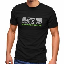 Herren T-Shirt MTB Downhill Mountainbike Spruch Waldweg Heizer Fun-Shirt