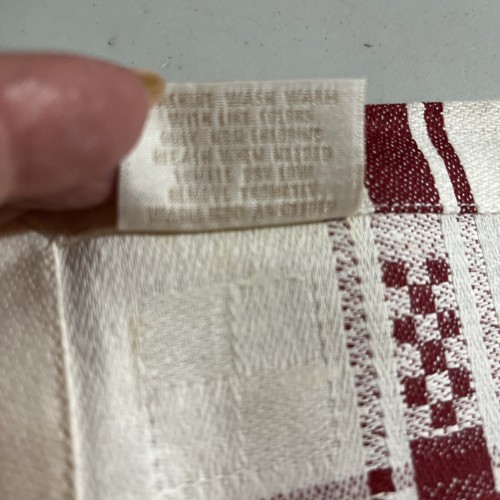 Williams Sonoma STRIPE Checked Wine Red Dinner Napkins Set 4 New Cotton/Linen Bl - Picture 5 of 12