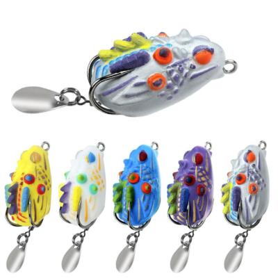 Mini Frog Soft Bait 35mm Double Hide Hook Fishing Lure Bionics Sequin X7M4  Q4T4