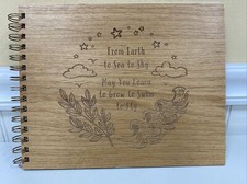 Hereafter Baby Book Journal Wood Cover Keepsake NEW