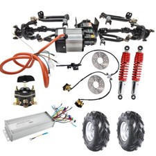 Full set ATV Front Drive Axle 1000W Differential Motor 145/70-6 wheel Black rim