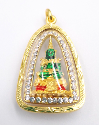 Emerald Buddha Thai Buddha Amulet Pendant With Case 22K Thai Gold