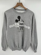 Walt Disney World Sweatshirt Gray Mickey Mouse Hanes Fleece Sweater Adult Medium