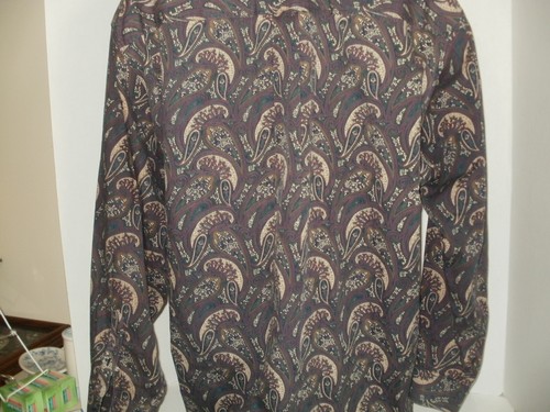 ENRO Men's Long Sleeved Button Paisley Shirt-XL - Picture 7 of 8