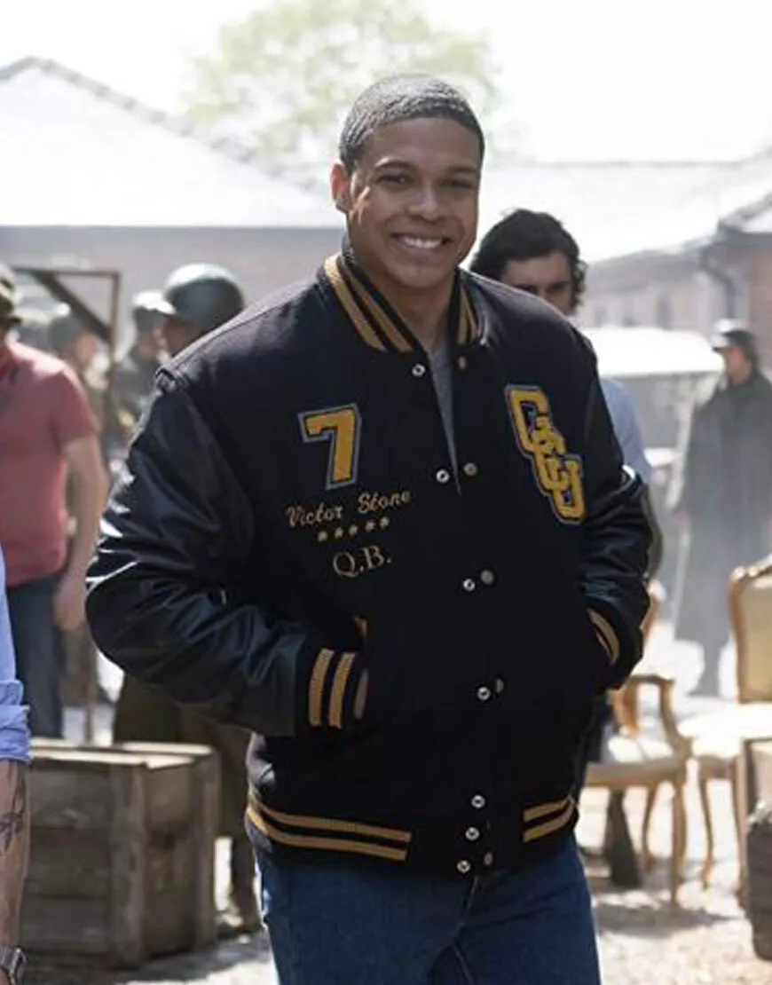 louis vuitton black men's varsity letterman jacket