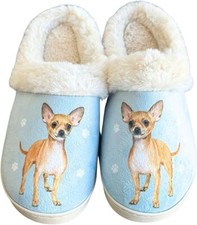 Chihuahua Snugg Slippers Pet Lovers Memory Foam House Slippers Plush Faux Fur