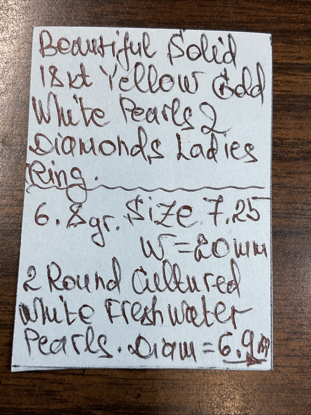 BEAUTIFUL Solid 18K Yellow Gold White Pearls & Di… - image 21