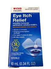 Health Dry Eye Itch Relief Drops 10ml Bottle Works Up To 12 Hours New