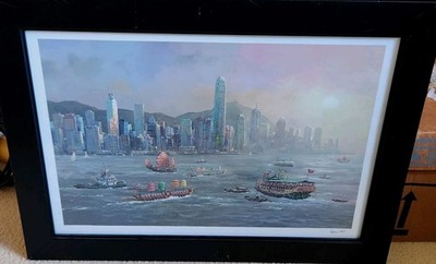 Alexander Chen ''Hong Kong Evening'' #2052/2250 Signed Textured Serigraph Framed