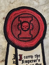 Grim Dark Inquisitor Wax Seal & Litany Scroll of Purity Patch V2 w Hook Back