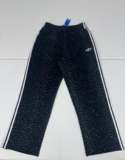 Adidas Firebird Loose Leopard Track Pants Mens Black Ankle Zip Training JV7582