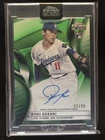 2025 Topps Chrome Black - Autographs Roki Sasaki #CBA-RS Green Refractor 52/99