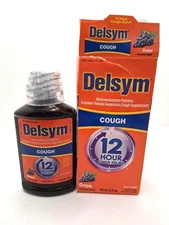 Delsym Cough Suppressant Liquid Grape Flavored, *12/2027*, 5 Fl Oz (Pack of 1)