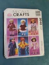 McCall's 3040 Pattern 18  Doll Clothes Fits American Girl Dress Poncho Etc FF