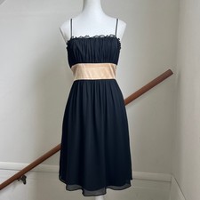 Vintage Y2K black babydoll dress formal 100% silk whimsigoth dark fairy women's
