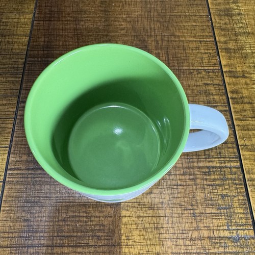 RARE! Apple Computer Mac Logo Matte White Outside Green Inside Coffee Tea Mug - Picture 3 of 3