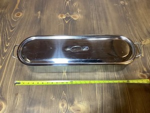 XL 24” Fish Poacher Steamer 18/C 3 Pc Stainless Steel Roaster Pan made in taiwan