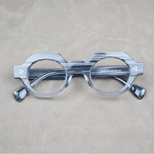Thick Round Acetate Retro Reading Eyeglass Frame Fashion Material Mixing Unisex